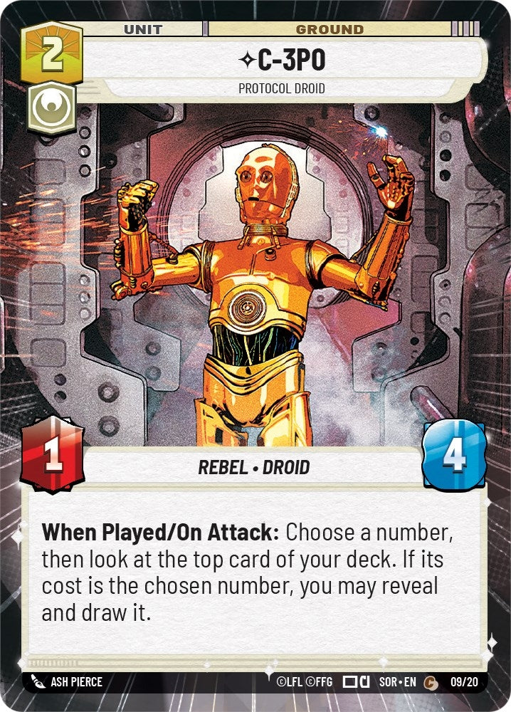 C-3PO - Protocol Droid (Hyperspace) (9) (SOR-WPP) - Star Wars: Unlimited Single