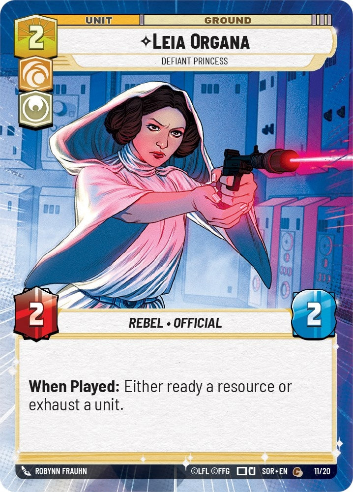 Leia Organa - Defiant Princess (Hyperspace) (11) (SOR-WPP) - Star Wars: Unlimited Single