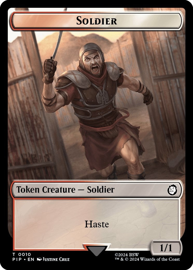 Soldier (0010) // Warrior Double-Sided Token (0) [PIP] - MTG Single