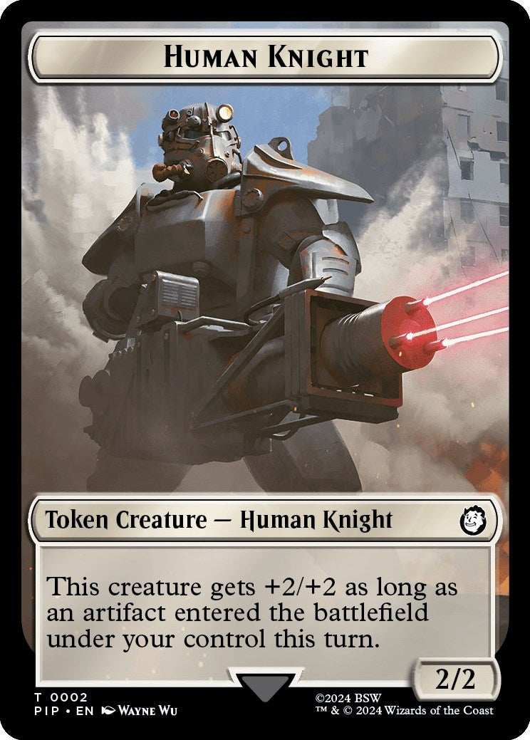 Human Knight // Food (0014) Double-Sided Token (0) [PIP] - MTG Single