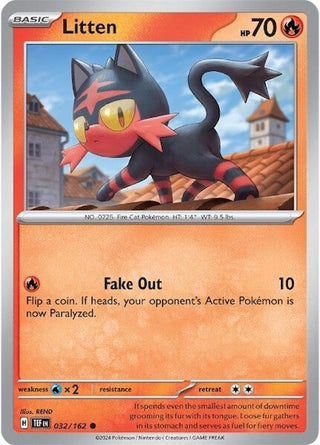 Litten - 032/162 (032/162) (TEF) - Pokemon Single