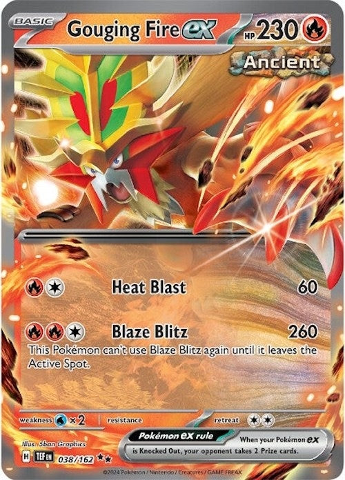 Gouging Fire ex - 038/162 (038/162) [SV05: Temporal Forces] - Pokemon Single