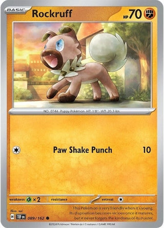 Image for Rockruff (089/162) (SV05: Temporal Forces) - Pokemon