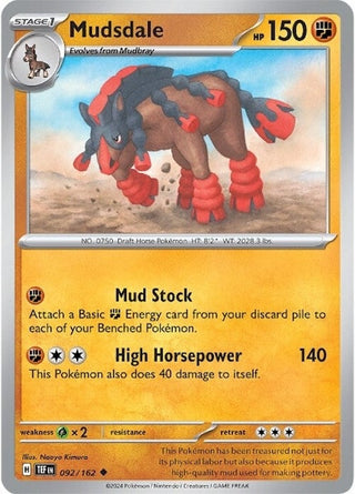 Mudsdale - 092/162 (092/162) (TEF) - Pokemon Single