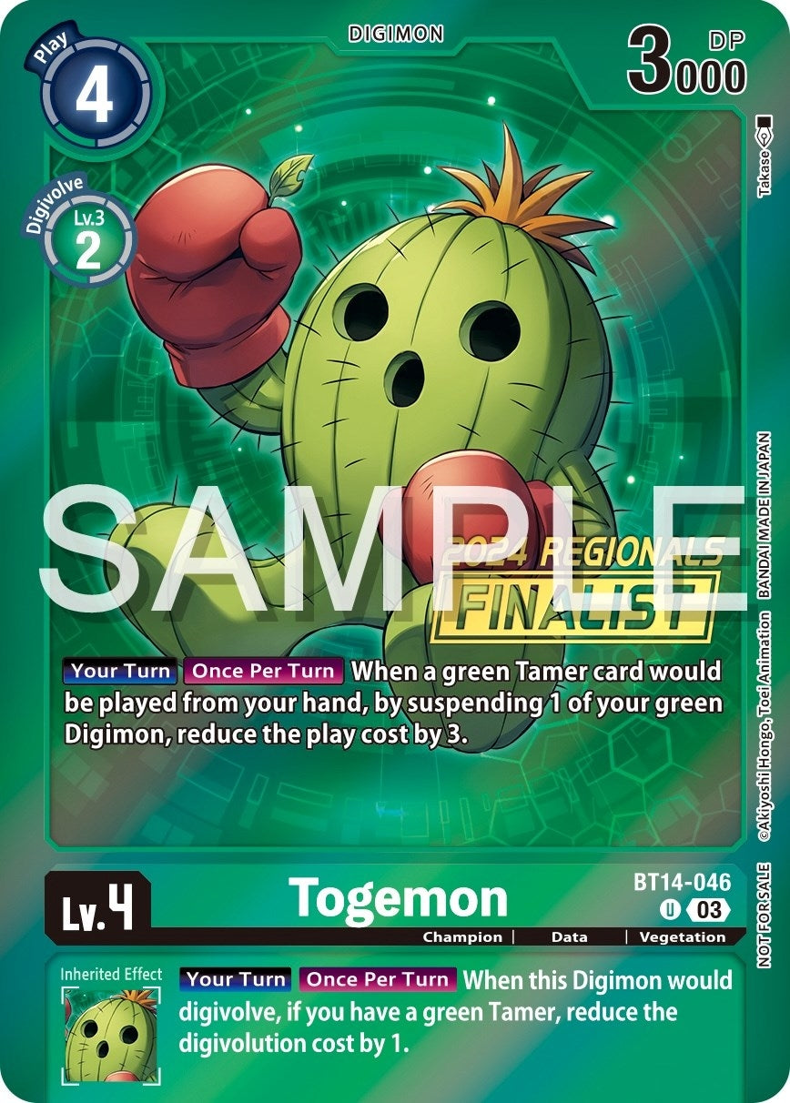 Togemon (2024 Regionals Finalist) (14046) [BT14] - Digimon Card Game Single