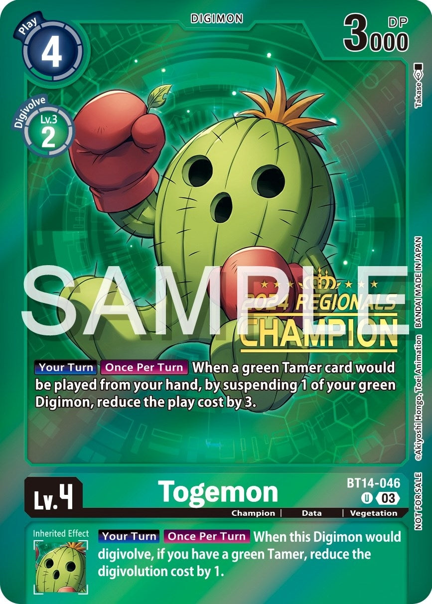 Togemon (2024 Regionals Champion) (14046) [BT14] - Digimon Card Game Single