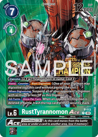 RustTyrannomon ACE - P-113 (2024 Regionals Champion) (113) [D-PR] - Digimon Card Game Single