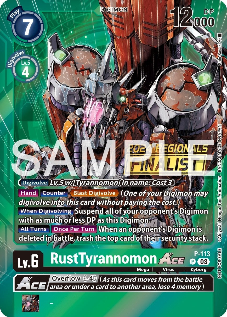 RustTyrannomon ACE - P-113 (2024 Regionals Finalist) (113) [D-PR] - Digimon Card Game Single