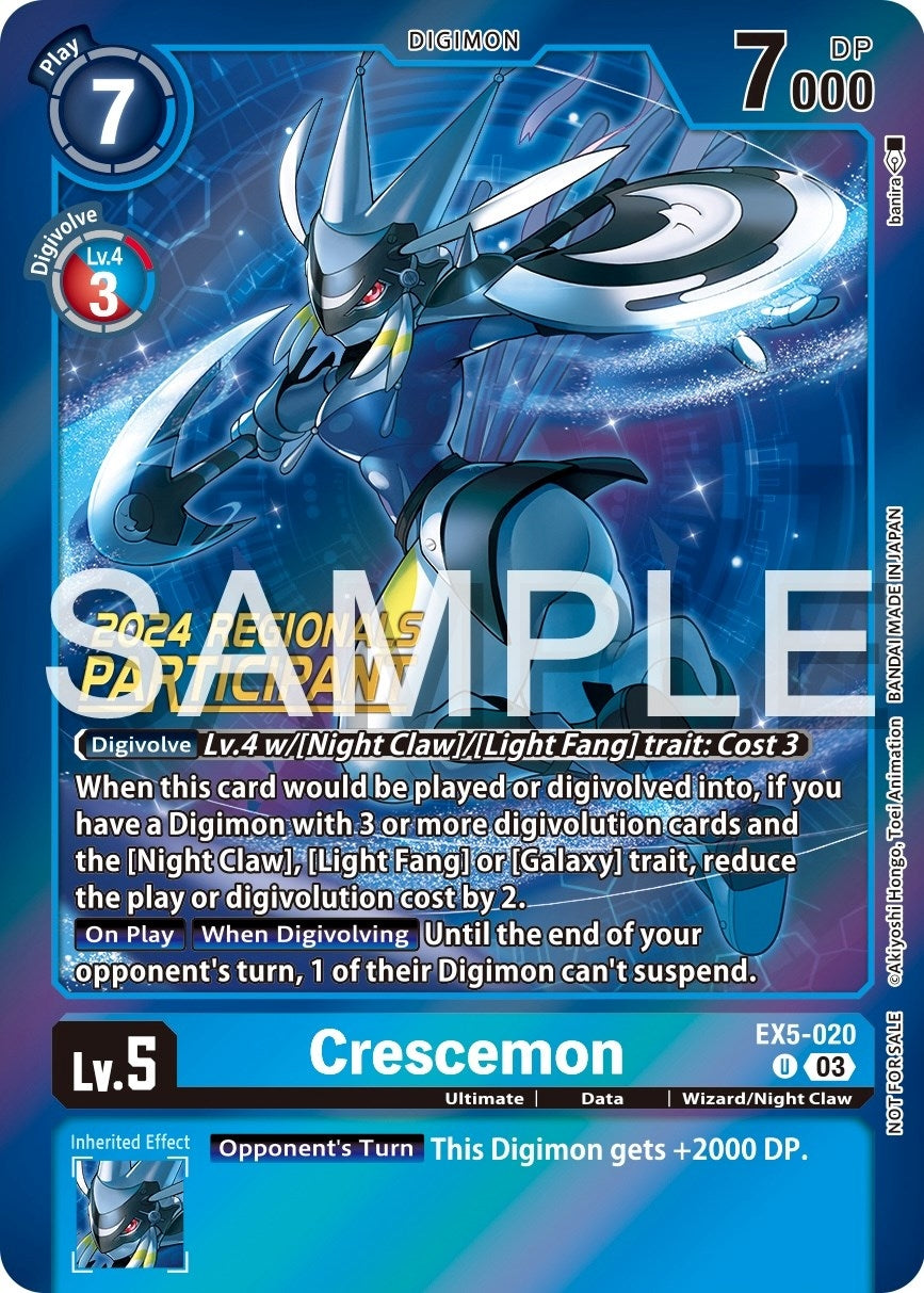Crescemon (2024 Regionals Participant) (5020) [EX05] - Digimon Card Game Single
