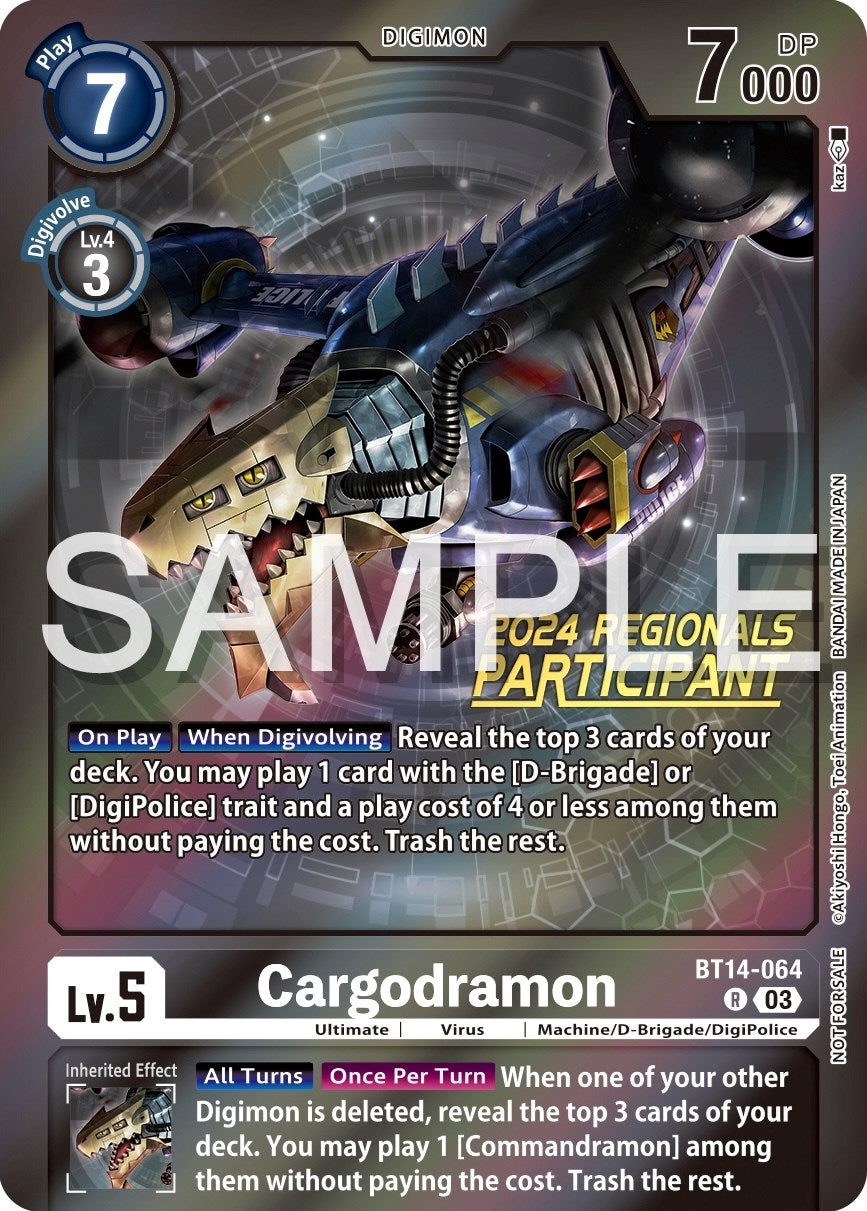 Cargodramon (2024 Regionals Participant) (14064) [BT14] - Digimon Card Game Single