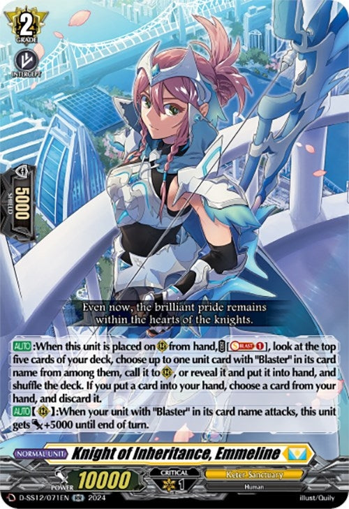 Knight of Inheritance Emmeline (12071) [D-SS12] - Cardfight Vanguard Single