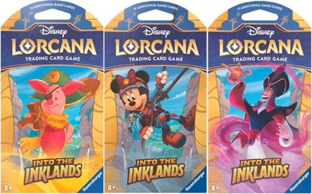Disney Lorcana: Into the Inklands Sleeved Booster Pack Art Bundle [Set of 3] (3) - Disney Lorcana Sealed