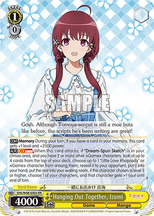 Hanging Out Together Izumi (98002) [SHS] - Weiss Schwarz Single