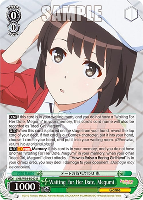 Waiting For Her Date Megumi (98040) [SHS] - Weiss Schwarz Single