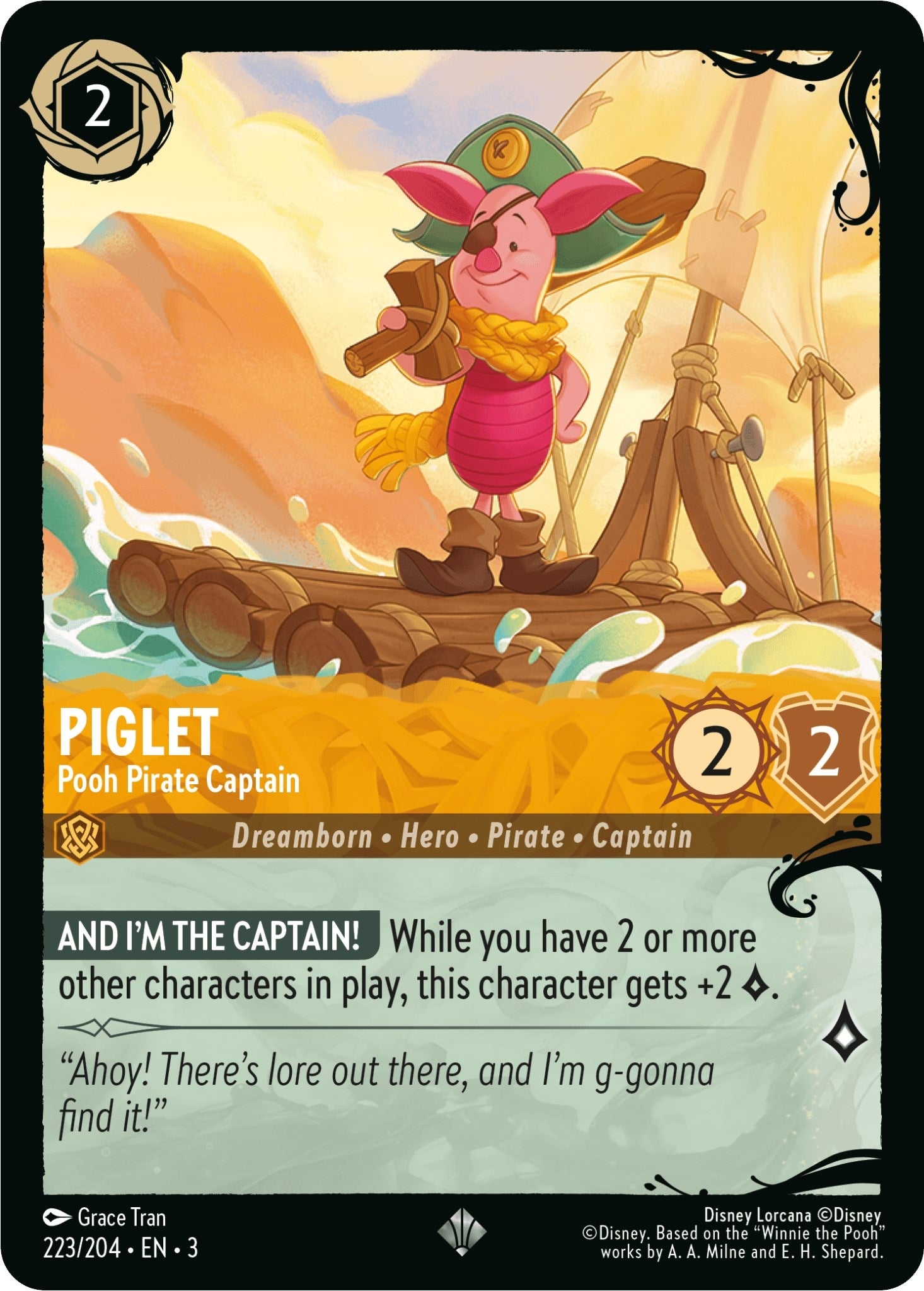 Piglet - Pooh Pirate Captain (223/204) (223) (Q1) - Disney Lorcana Single