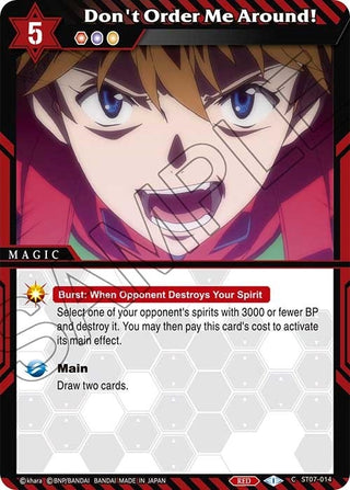 Don’t Order Me Around! (7014) [ST07] - Battle Spirits Saga Single