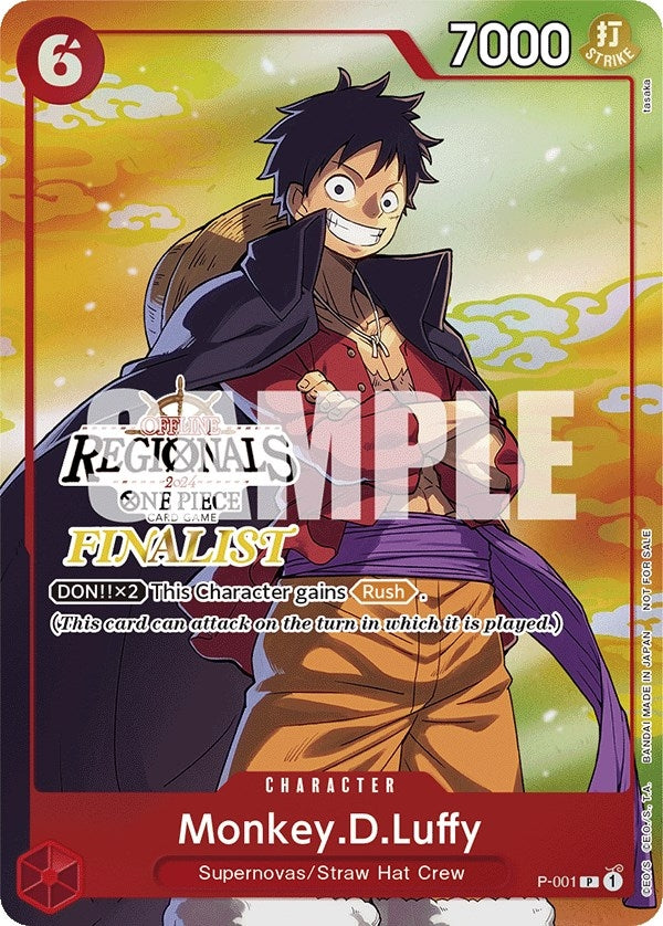 Monkey.D.Luffy (001) (Offline Regional 2024 Vol. 2) [Finalist] (1) (OP-PR) - One Piece Card Game Single