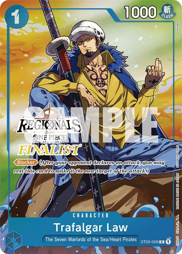 Trafalgar Law (Offline Regional 2024 Vol. 2) [Finalist] (3008) (OP-PR) - One Piece Card Game Single