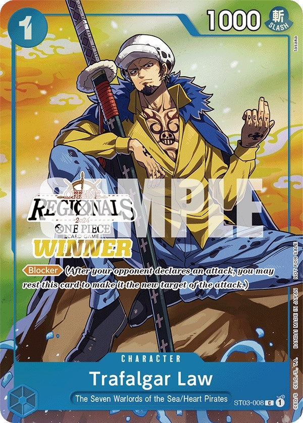Trafalgar Law (Offline Regional 2024 Vol. 2) [Winner] (3008) (OP-PR) - One Piece Card Game Single