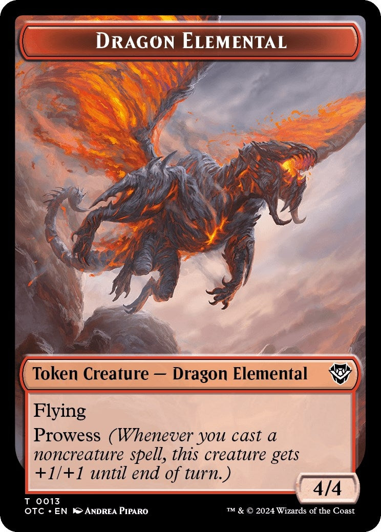 Dragon Elemental // Treasure Double-Sided Token (0) [OTC] - MTG Single