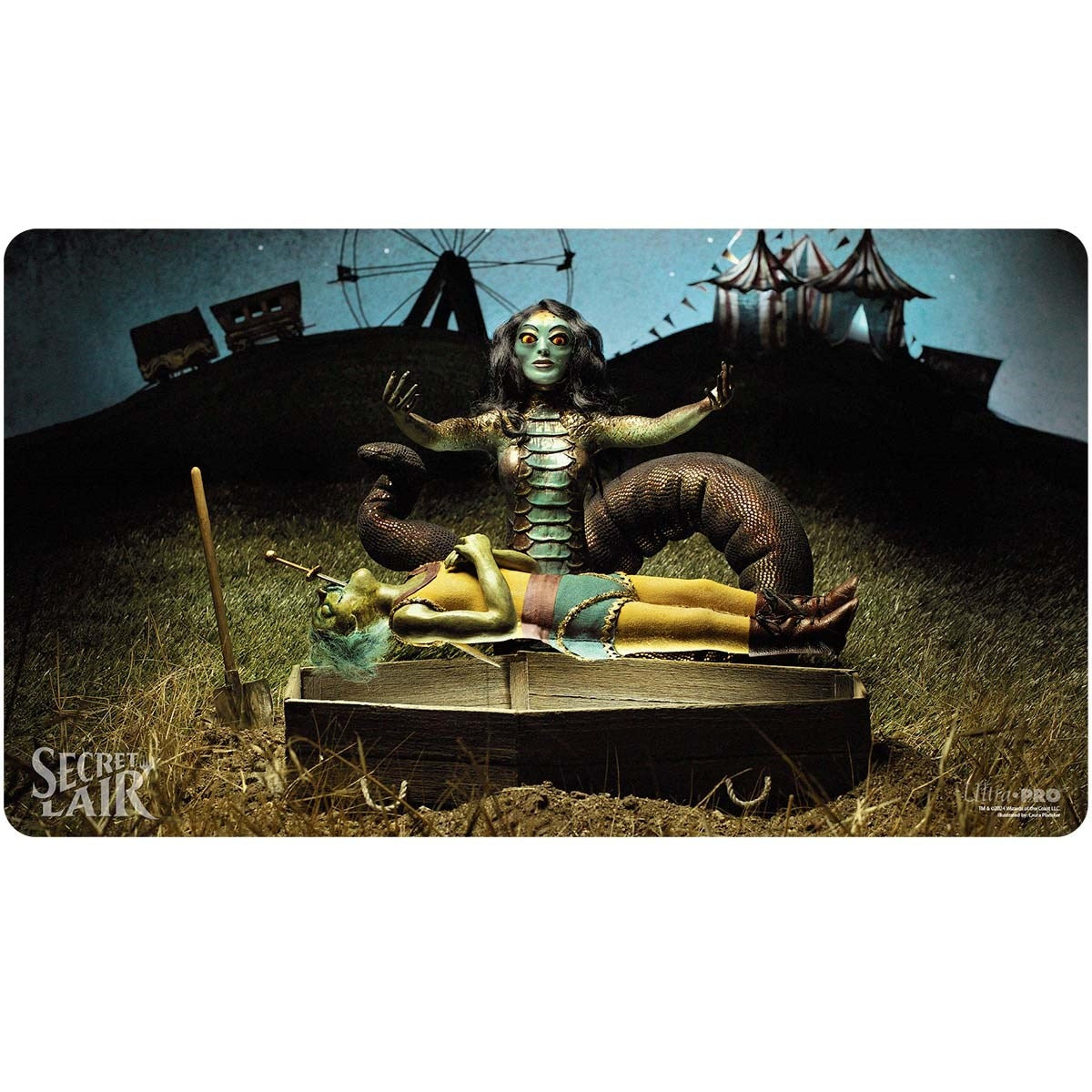 Secret Lair Equinox Superdrop 2024 Diabolical Dioramas Gravebreaker Lamia Standard Gaming Playmat for Magic: