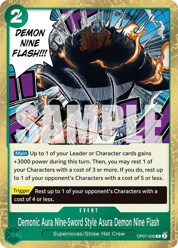 Demonic Aura Nine-Sword Style Asura Demon Nine Flash (7036) (OP07) - One Piece Card Game Single