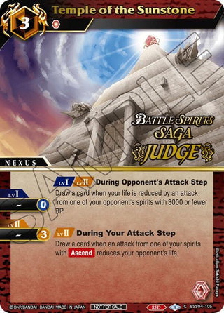 Temple of the Sunstone (Judge Pack 2024 Vol. 1) (4105) [LEP] - Battle Spirits Saga Single