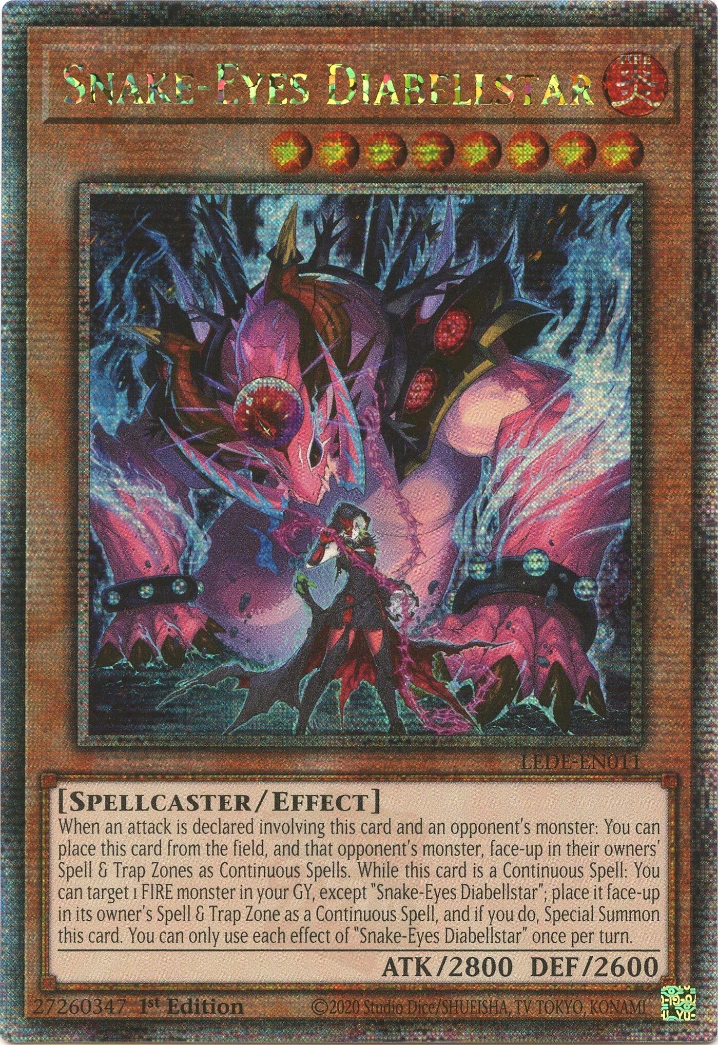 Snake-Eyes Diabellstar (Quarter Century Secret Rare) (11) (LEDE) - YuGiOh Single
