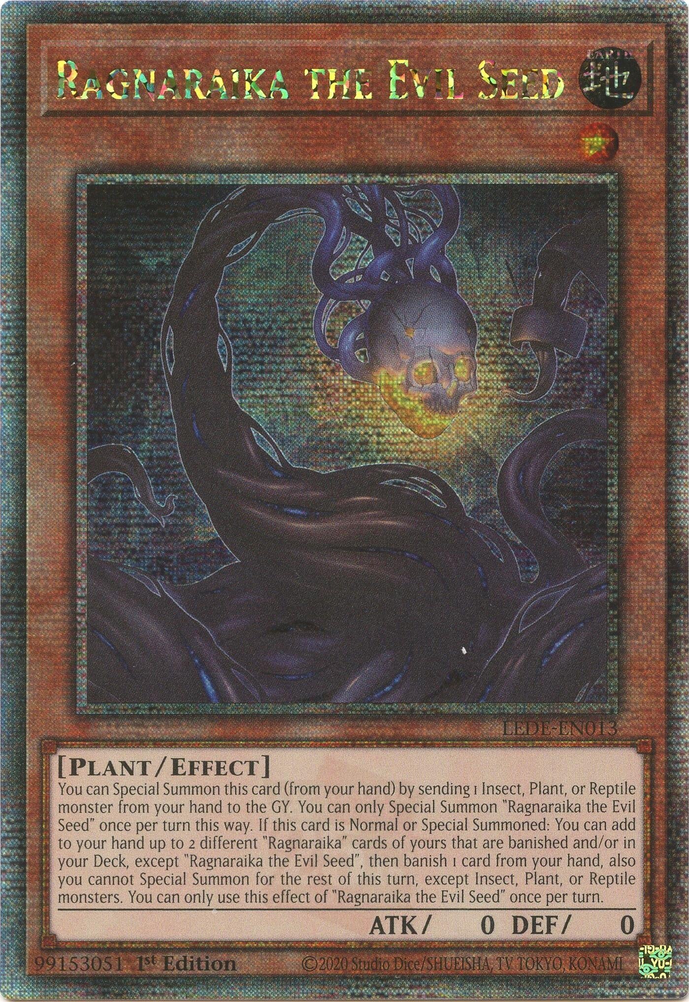 Ragnaraika the Evil Seed (Quarter Century Secret Rare) (13) (LEDE) - YuGiOh Single