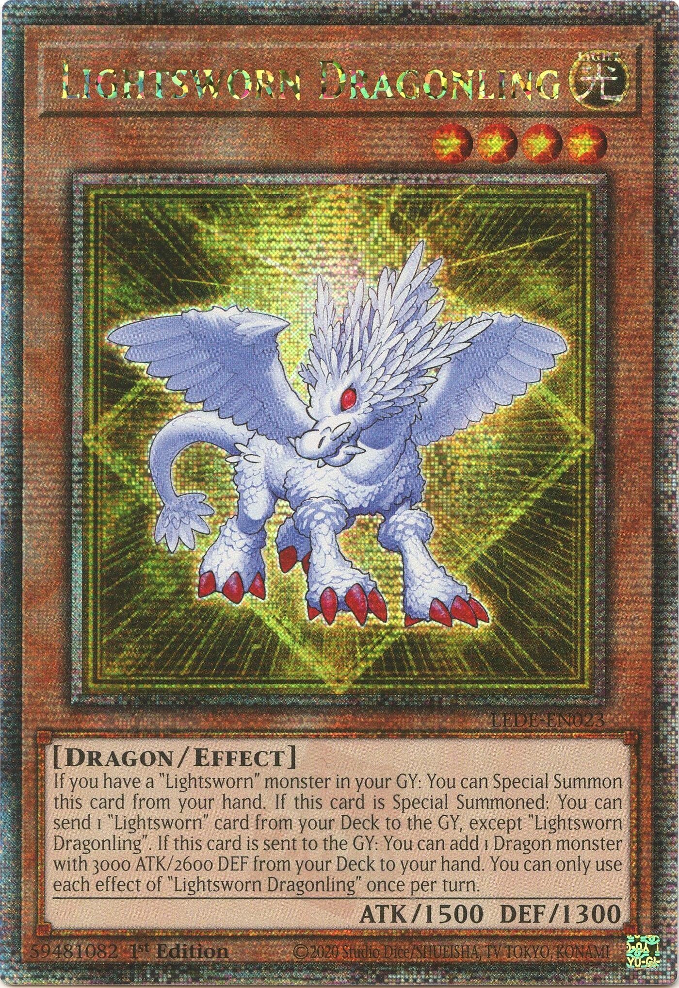 Lightsworn Dragonling (Quarter Century Secret Rare) (23) (LEDE) - YuGiOh Single