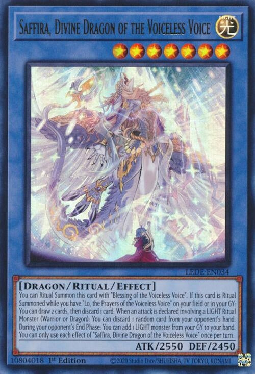 Saffira Divine Dragon of the Voiceless Voice (34) (LEDE) - YuGiOh Single