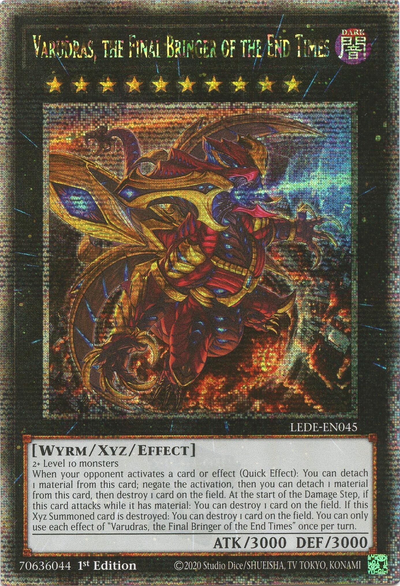 Varudras the Final Bringer of the End Times (Quarter Century Secret Rare) (45) (LEDE) - YuGiOh Single
