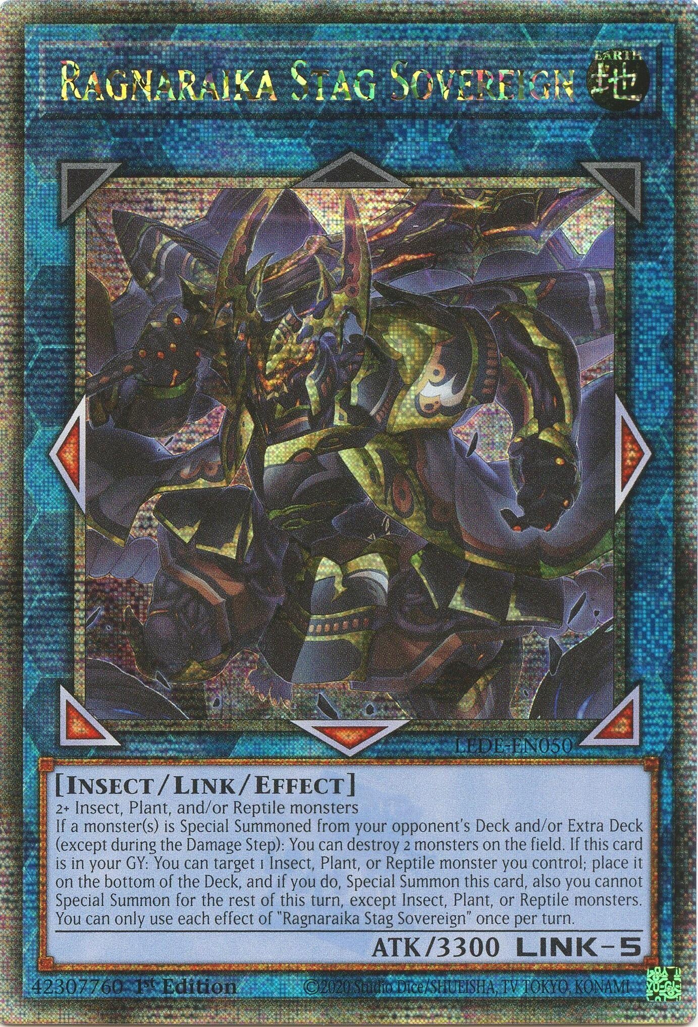 Ragnaraika Stag Sovereign (Quarter Century Secret Rare) (50) (LEDE) - YuGiOh Single