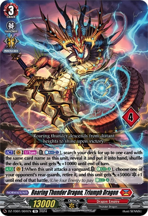 Roaring Thunder Dragon Triumph Dragon (4) (1001) [DZ-TD01] - Cardfight Vanguard Single