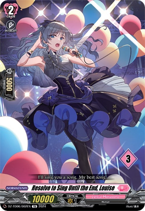 Resolve to Sing Until the End Louise (3) (6002) [DZ-TD06] - Cardfight Vanguard Single