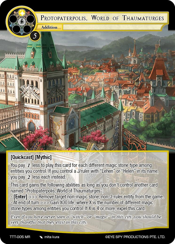 Protopaterpolis World of Thaumaturges (5) [TTT] - Force of Will Single