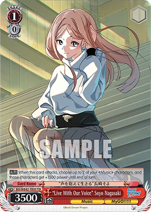 ’Live With Our Voice’ Soyo Nagasaki (4203) [BD/WE42] - Weiss Schwarz Single
