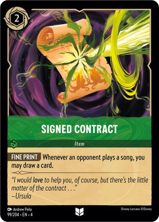 Signed Contract (99) (4) - Disney Lorcana Single