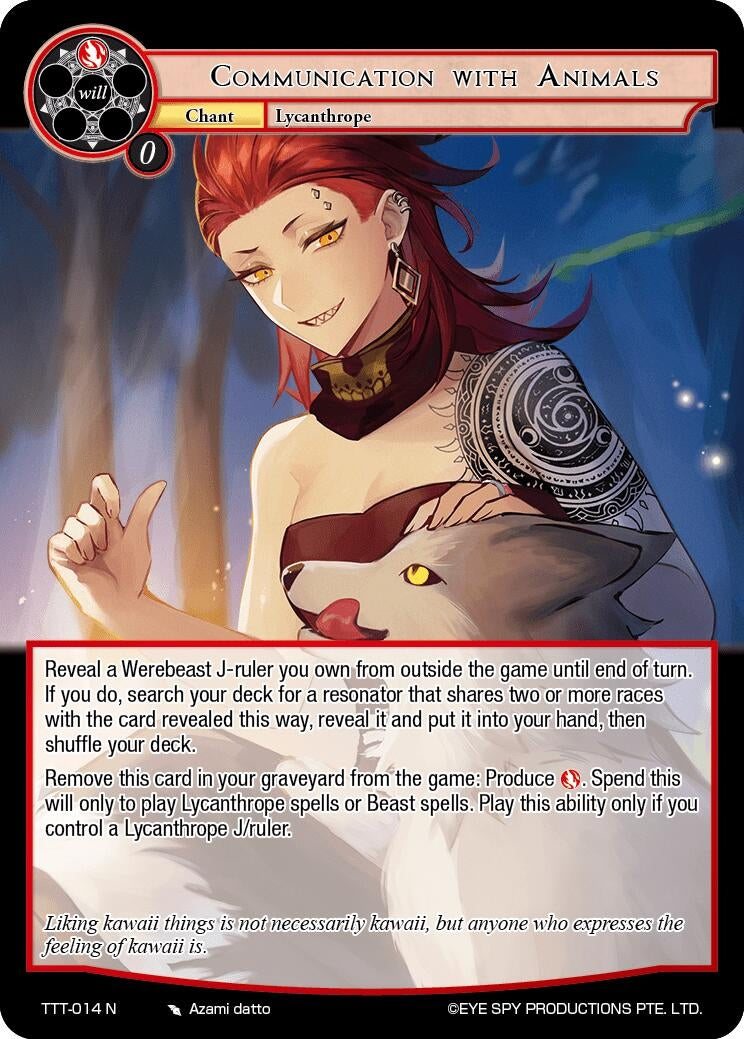 Communication with Animals (14) [TTT] - Force of Will Single