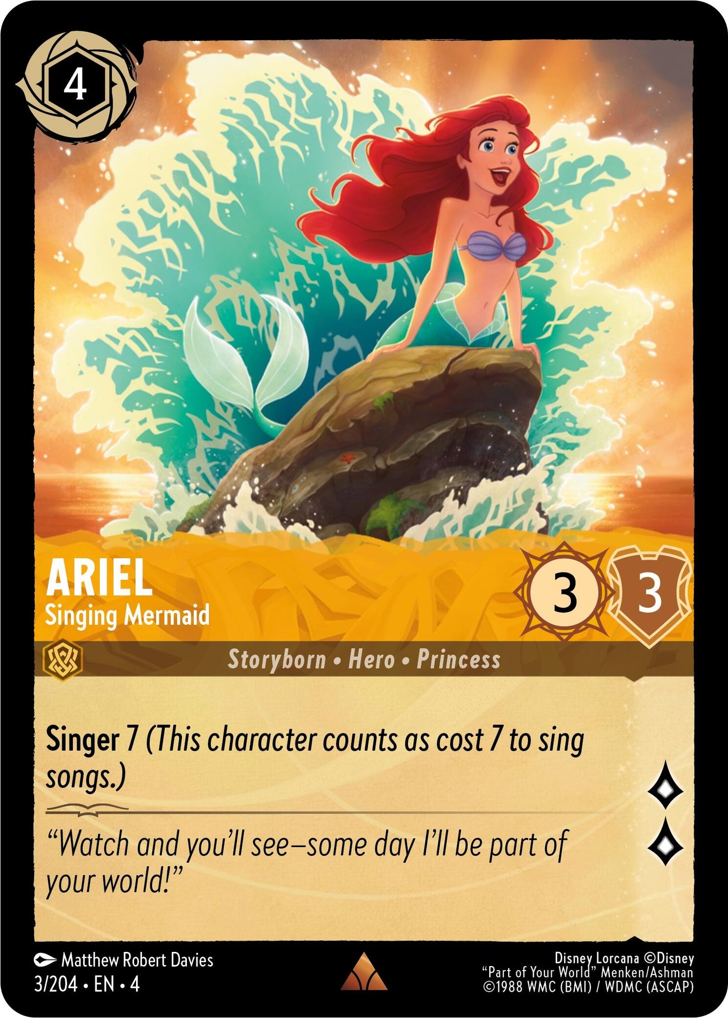 Ariel - Singing Mermaid (3) (4) - Disney Lorcana Single