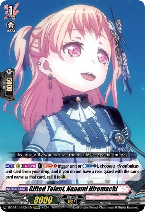 Gifted Talent Nanami Hiromachi (EXRRR) (107) [DZ-BT01] - Cardfight Vanguard Single
