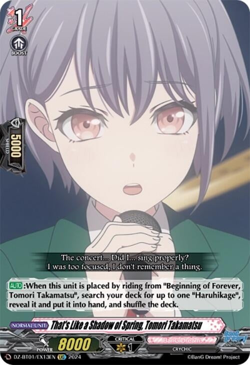 That’s Like a Shadow of Spring Tomori Takamatsu (EXC) (113) [DZ-BT01] - Cardfight Vanguard Single