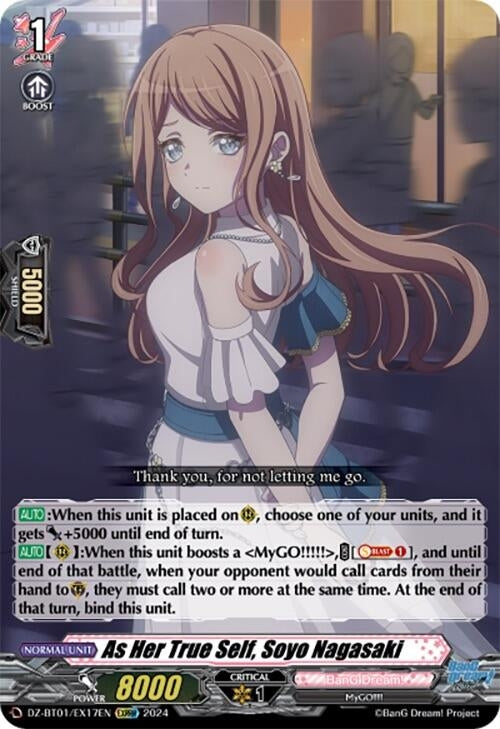 As Her True Self Soyo Nagasaki (EXRRR) (117) [DZ-BT01] - Cardfight Vanguard Single