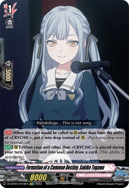 Formation of a Common Destiny Sakiko Togawa (EXC) (119) [DZ-BT01] - Cardfight Vanguard Single