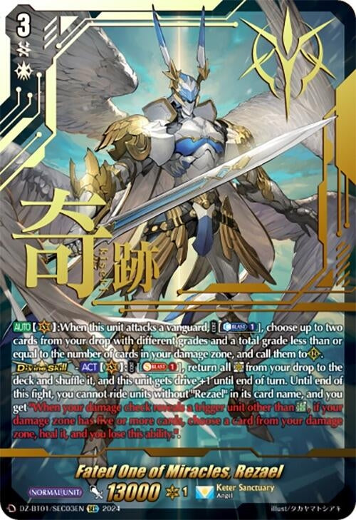Fated One of Miracles Rezael (SEC) (103) [DZ-BT01] - Cardfight Vanguard Single