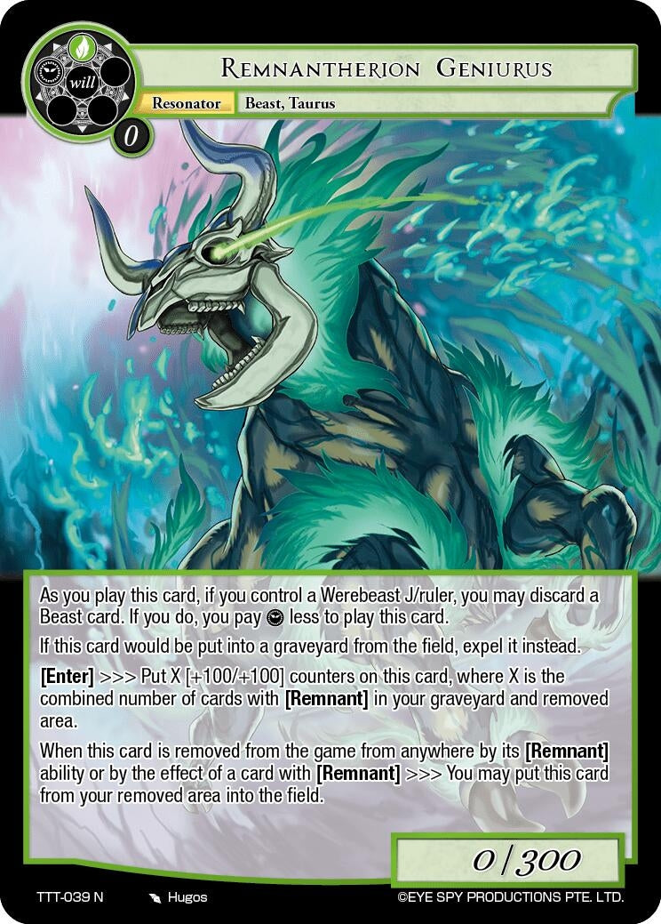 Remnantherion Geniurus (39) [TTT] - Force of Will Single