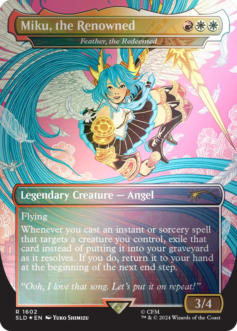 Miku the Renowned - Feather the Redeemed (Rainbow Foil) (1602) [SLD] - MTG Single
