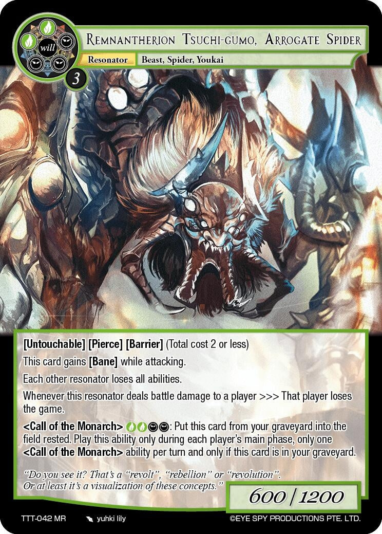 Remnantherion Tsuchi-Gumo Arrogate Spider (42) [TTT] - Force of Will Single