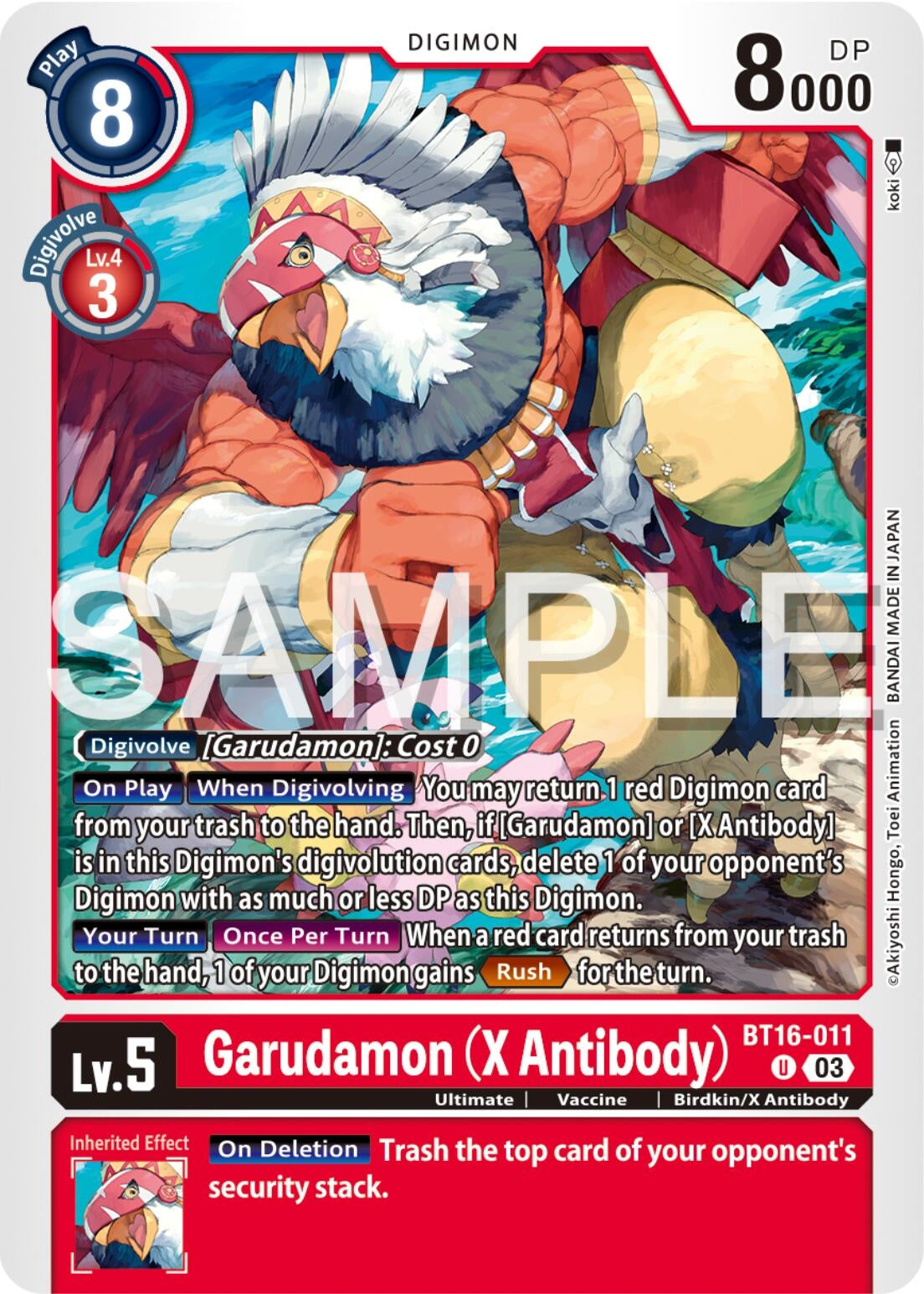 Garudamon (X Antibody) (16011) [BT16] - Digimon Card Game Single