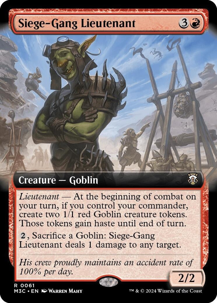 Siege-Gang Lieutenant (Extended Art) (61) [M3C] - MTG Single
